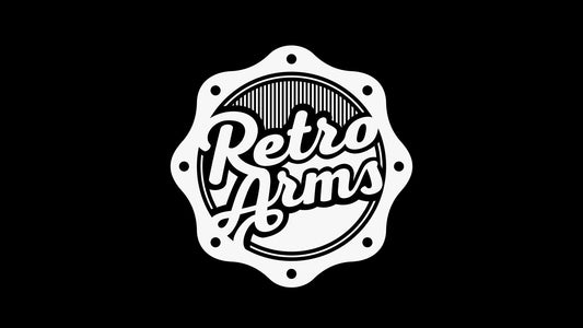 Retro Arms logo representing premium airsoft parts available in Retro Arms canada from District Airsoft