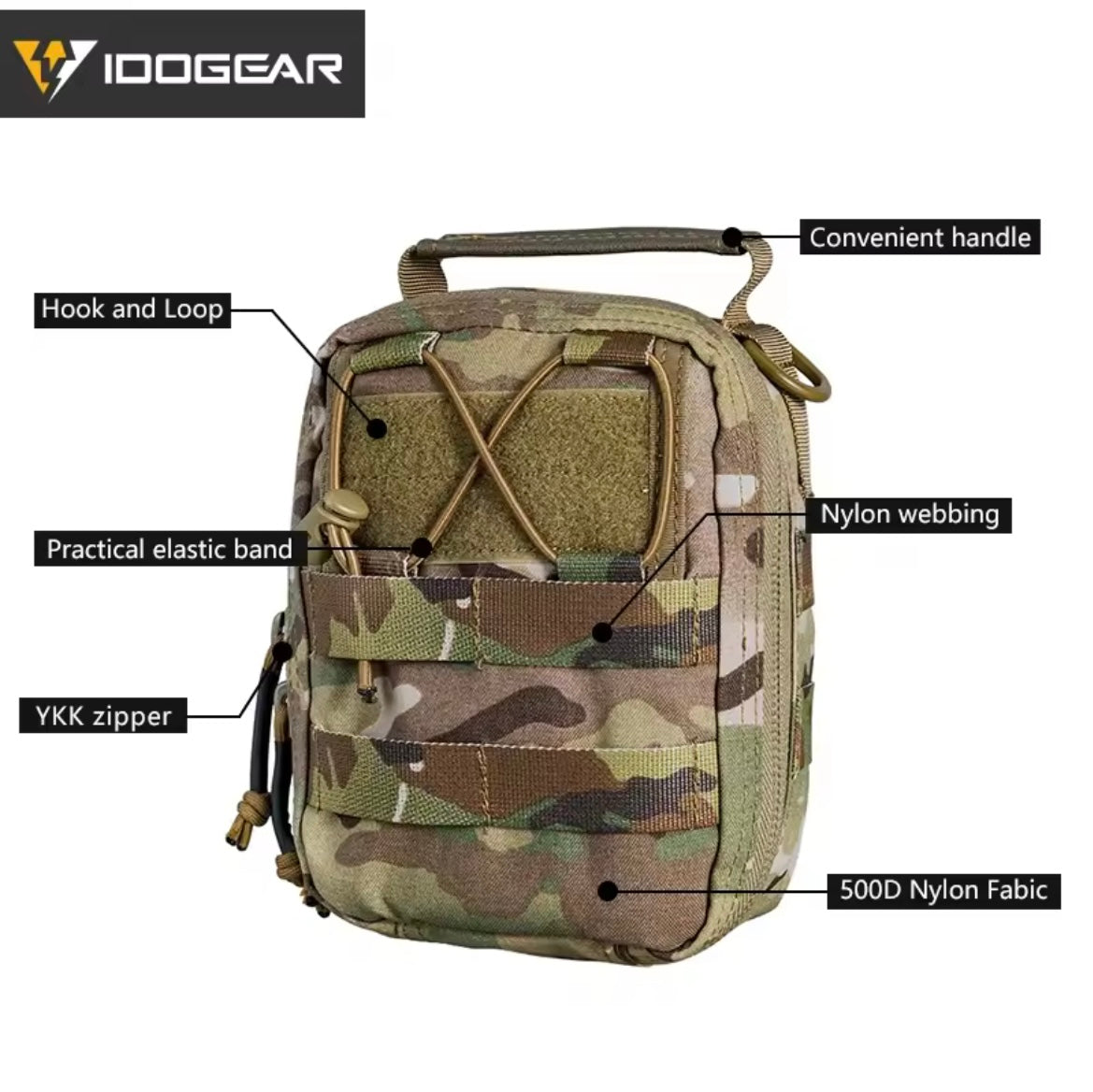 IDOGEAR POCHETTE MÉDICALE UTILITAIRE DE PREMIERS SECOURS EMT, SAC DE PREMIERS SECOURS IFAK