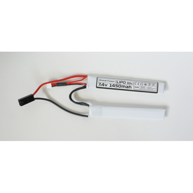 RHAM POWER BATTERIE LI-PO 7.4v 1450 mAh TAMIYA 2 BÂTONS - DISTRICT AIRSOFT