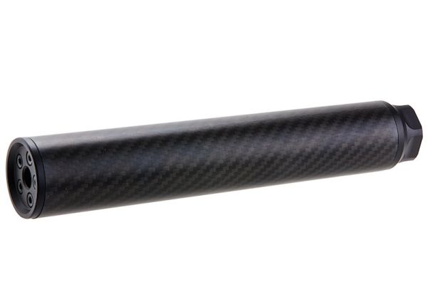 SILVERBACK SILENCIEUX AIRSOFT EN CARBON ''LONG'' 14MM CCW - DISTRICT AIRSOFT