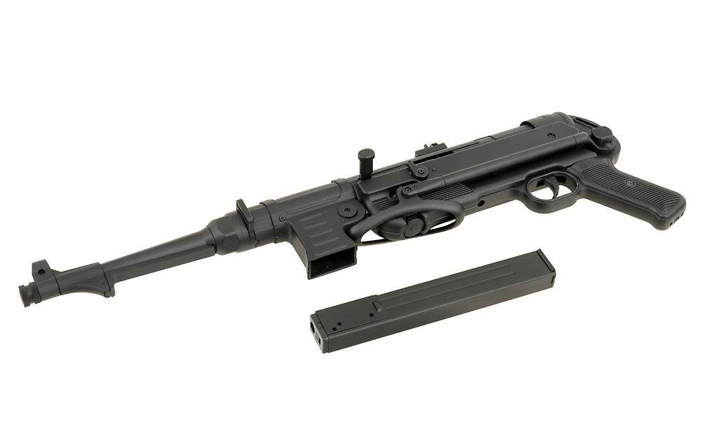 Réplique AEG AGM MP40 noire avec chargeur détachable pour airsoft