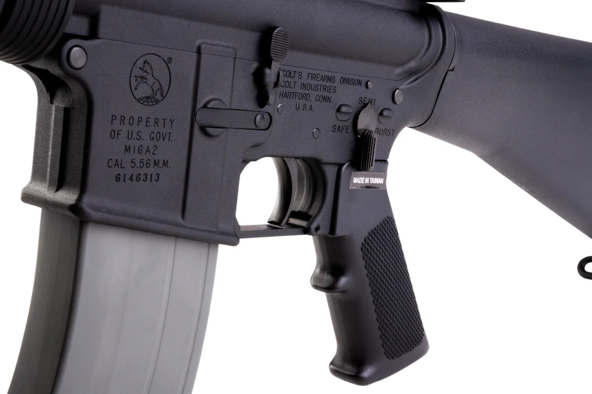 VFC airsoft m16a2 gbb avec chargeur métallique et crosse noire pour tir de précision