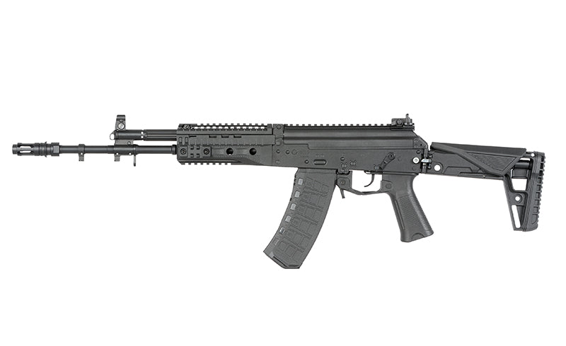 WELL PRO AEG ak12 airsoft rifle in black with tactical design and adjustable stock