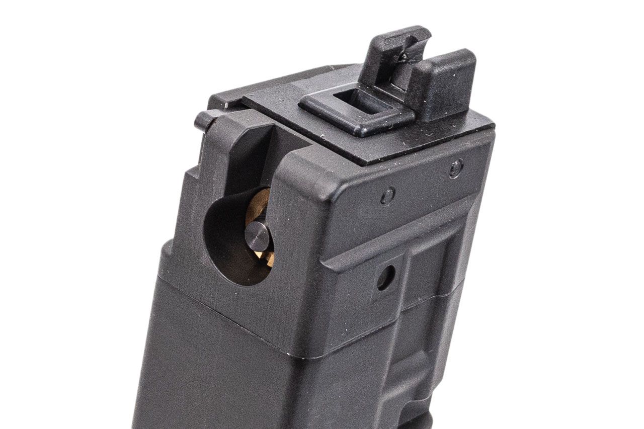ARCHWICK B&T black GBBR magazine close-up for apc9 tan airsoft rifle accessories