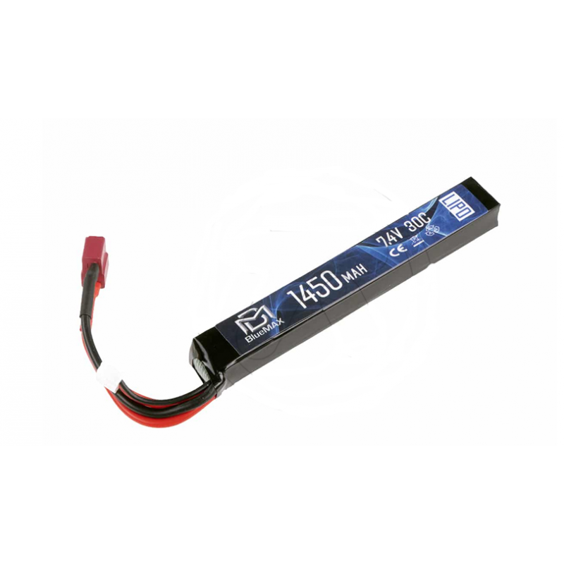 BLUEMAX airsoft LiPo battery 7.4v 1450mAh slim stick with Deans connector for airsoft AEGs