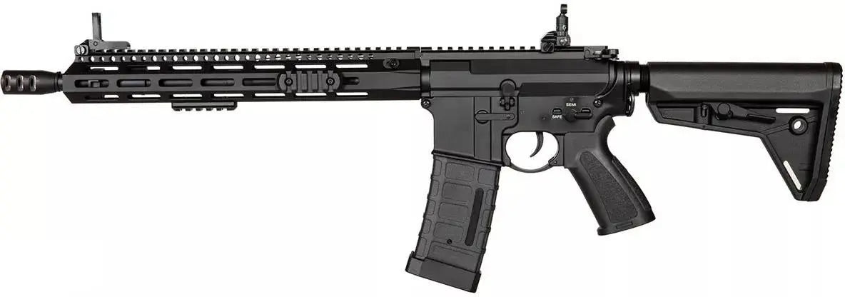 Fusil airsoft TTI 059M AEG DOUBLE BELL noir avec crosse réglable et chargeur amovible