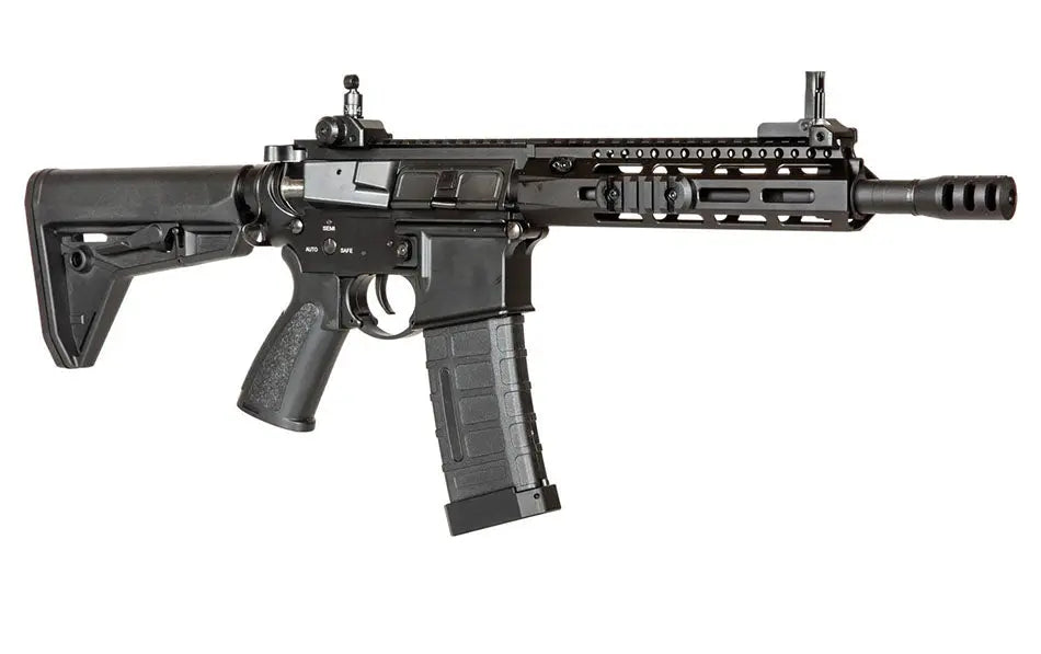 Fusil TTI 058M airsoft AEG DOUBLE BELL noir avec crosse réglable et chargeur grande capacité