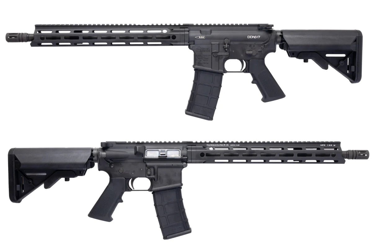 Réplique GBBR GHK Daniel Defense noire vue de côté pour tir sportif et collection