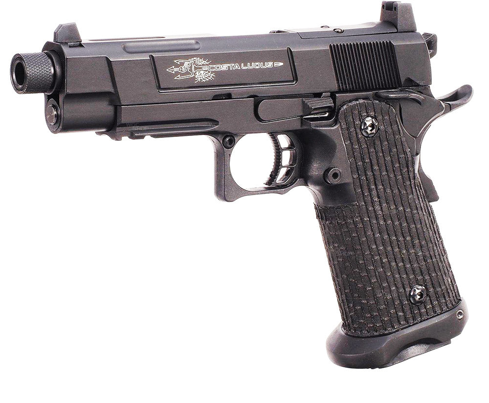 ARMY ARMAMENT hi-capa rmr black pistol with textured grip and threaded barrel