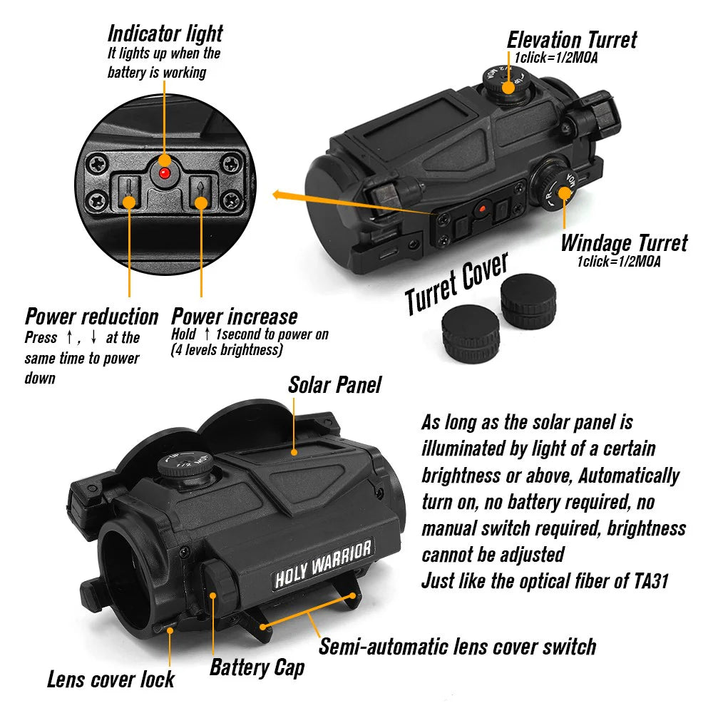 HOLY WARRIOR HWO-SX BK RED DOT AIRSOFT