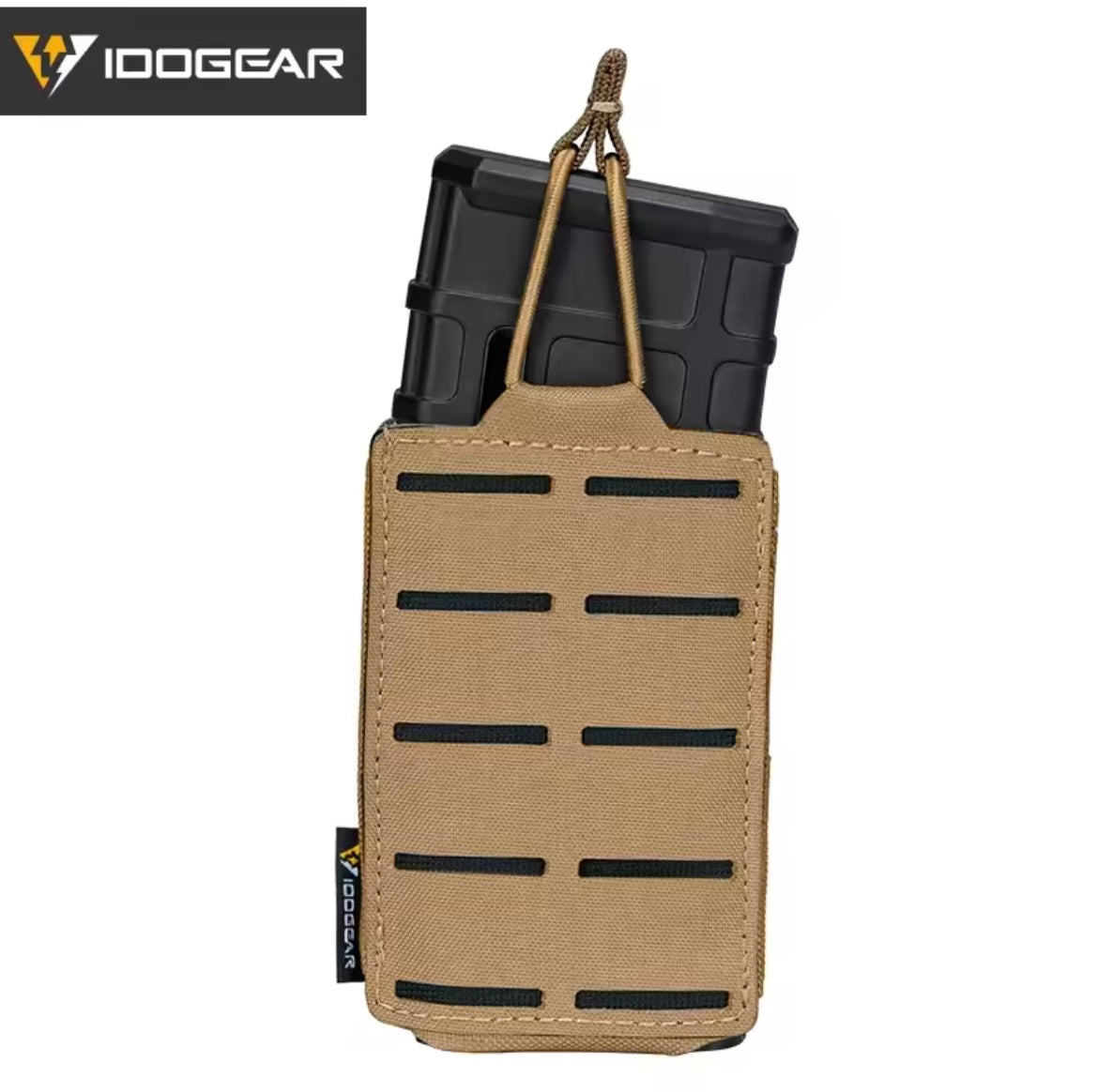 IDOGEAR 556 mag pouch in tan color designed for tactical magazine storage and easy access