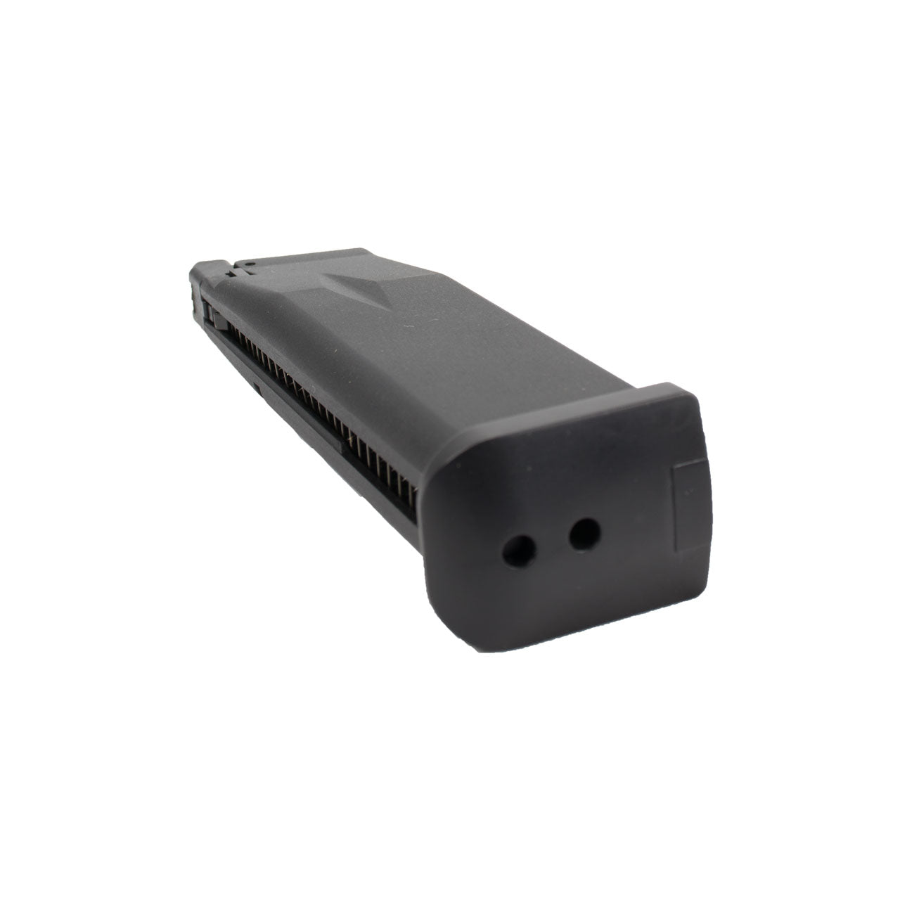 KJW Hi-Capa magazine black polymer replacement for airsoft pistol with single stack feed and base holes