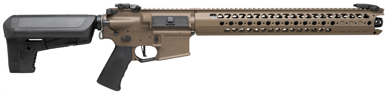 KRYTAC WARSPORT LVOA TAN AEG AIRSOFT rifle with tan upper and black adjustable stock