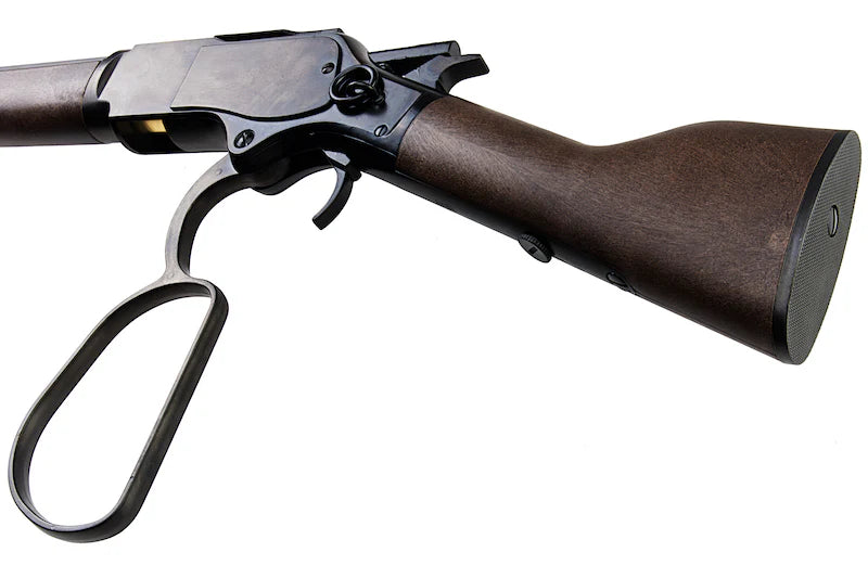 KTW M1873 RANDALL AIRSOFT lever-action AEG with wooden stock and black metal receiver
