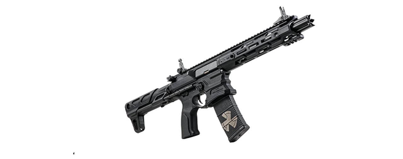 G&G M4 AEG AIRSOFT gun in black with tactical rail system and adjustable stock
