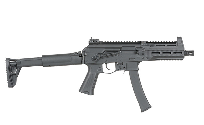 SMG WELL PRO ppk-20 airsoft noir avec crosse pliante et chargeur incurvé