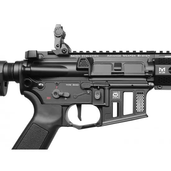 AEG Raven Elite G2 cqb airsoft de Raven Evolution noir avec détails tactiques avancés