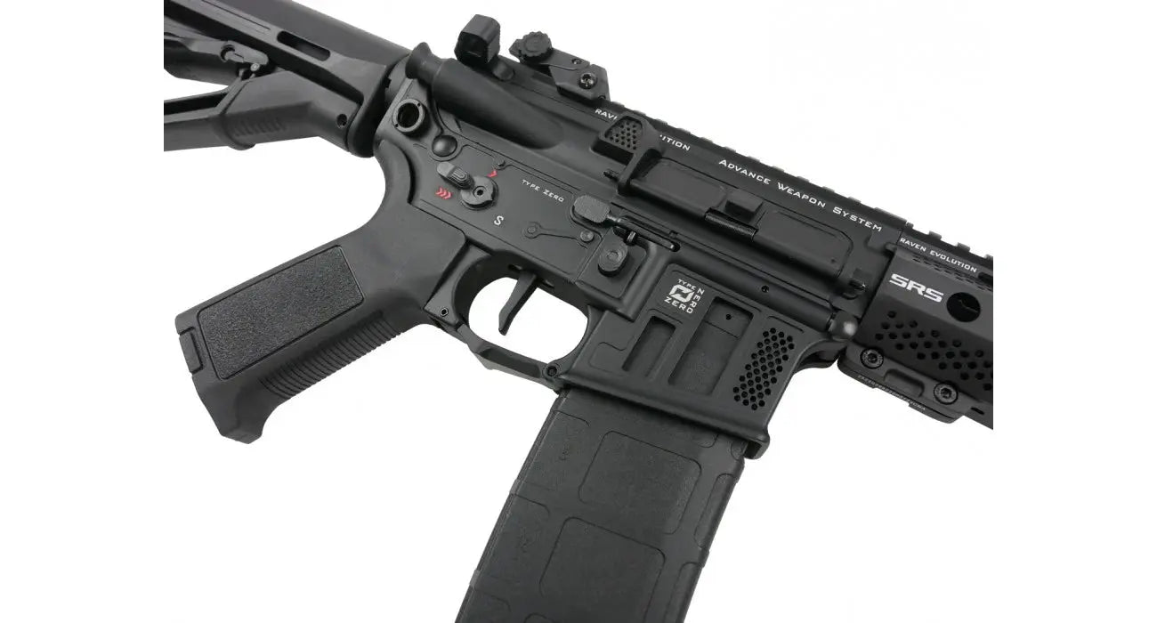 Raven Elite G2 cqb airsoft AEG de Raven Evolution avec grip ergonomique et chargeur large noir