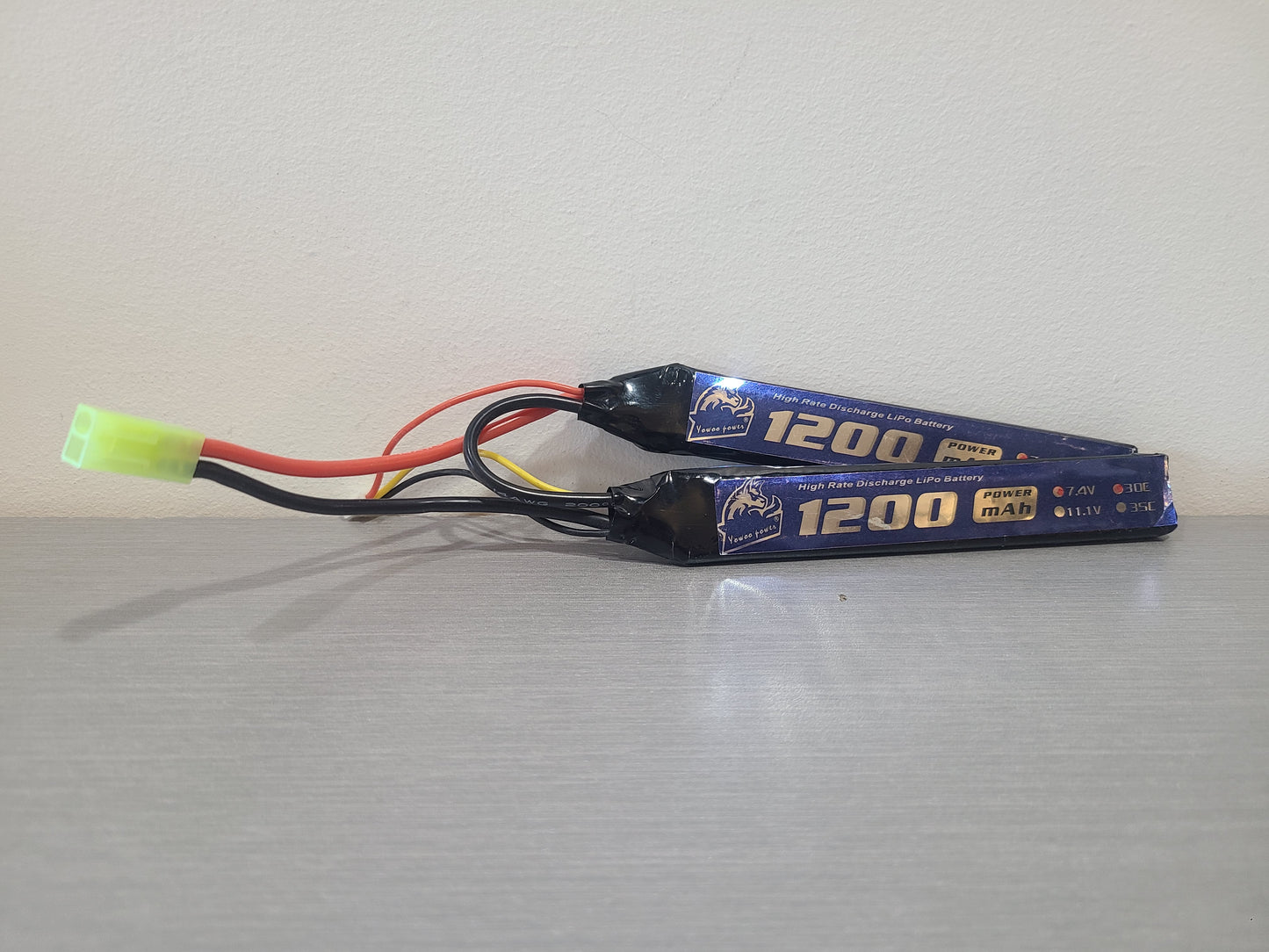 YOWOO POWER BATTERIE LI-PO 7.4v 1200 mAh TAMIYA 2 BÂTONS - DISTRICT AIRSOFT