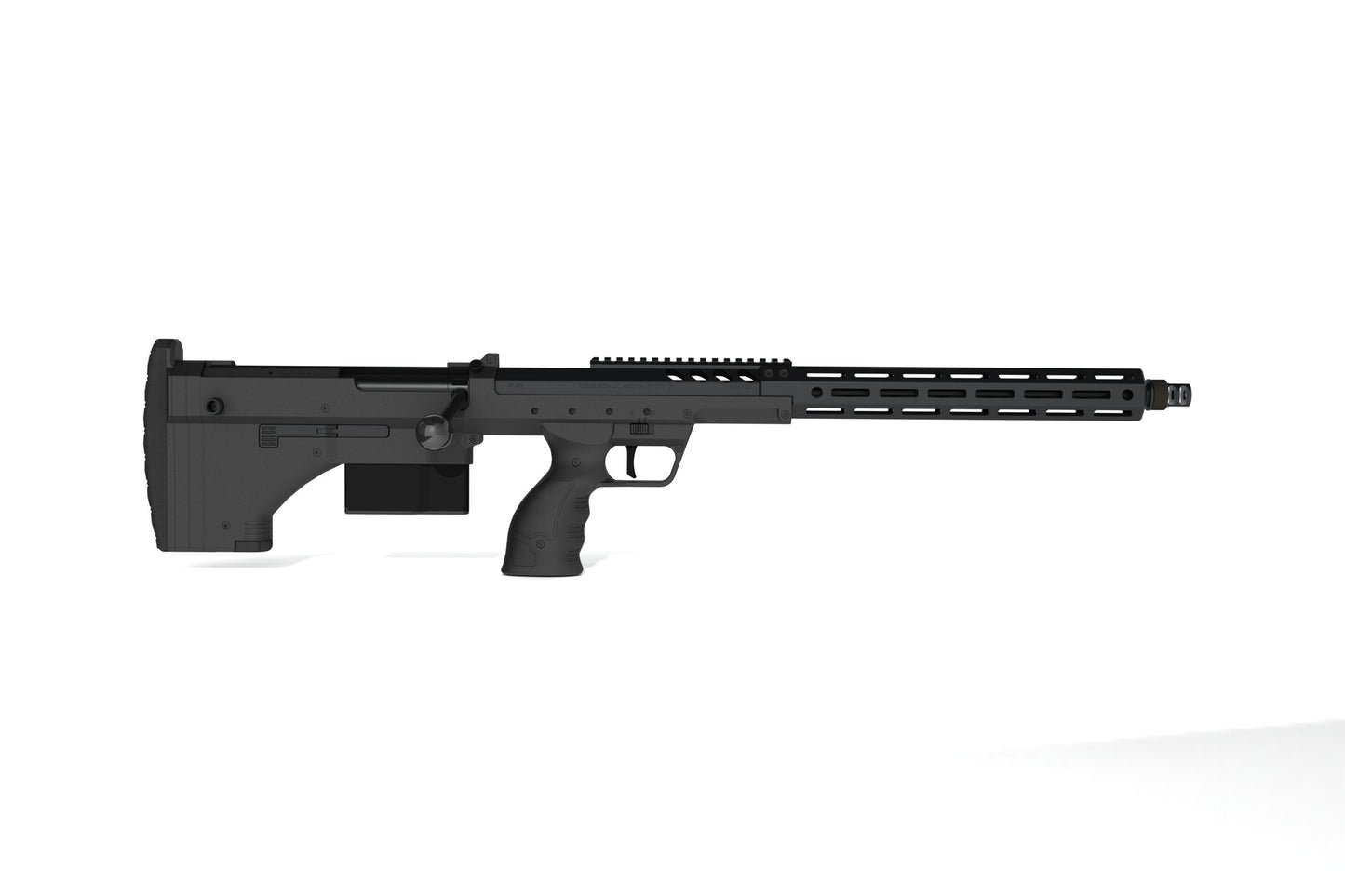 Black SILVERBACK SRS sniper rifle with adjustable stock and long barrel for precision shooting