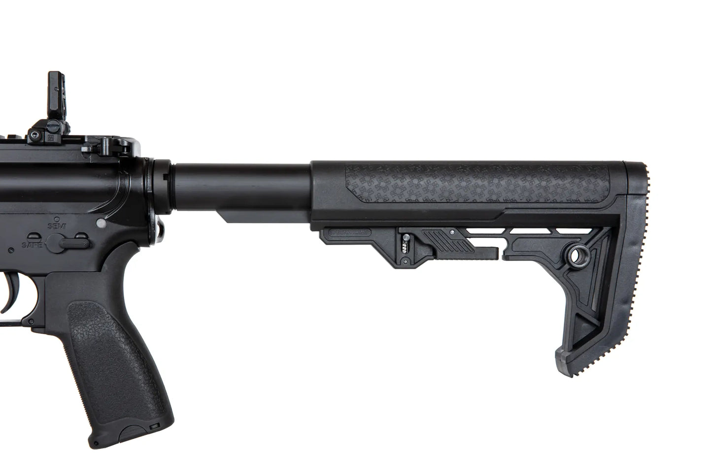 Crosse réglable airsoft SPECNAARMS a11 edge noire pour réplique AEG de haute qualité