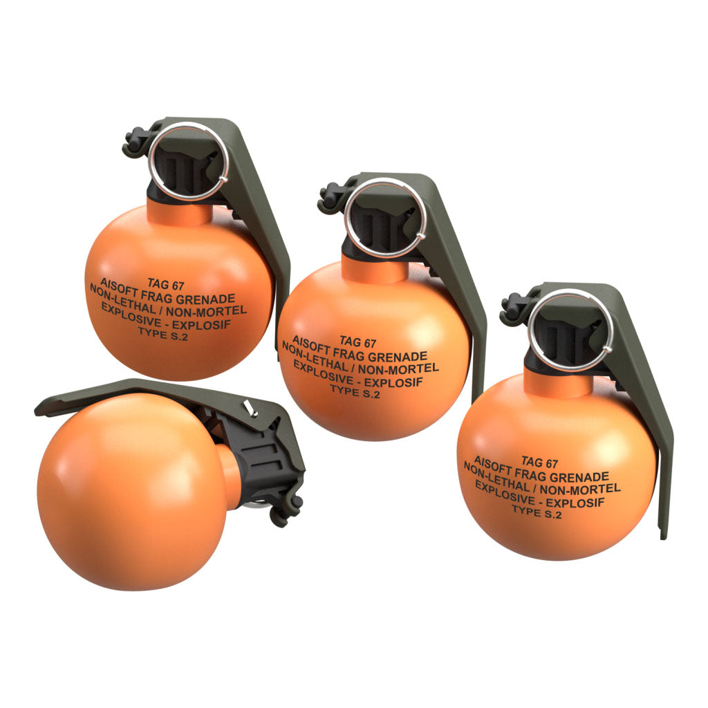 Taginn tag-67 airsoft frag grenades non-lethal explosive orange round consumables set