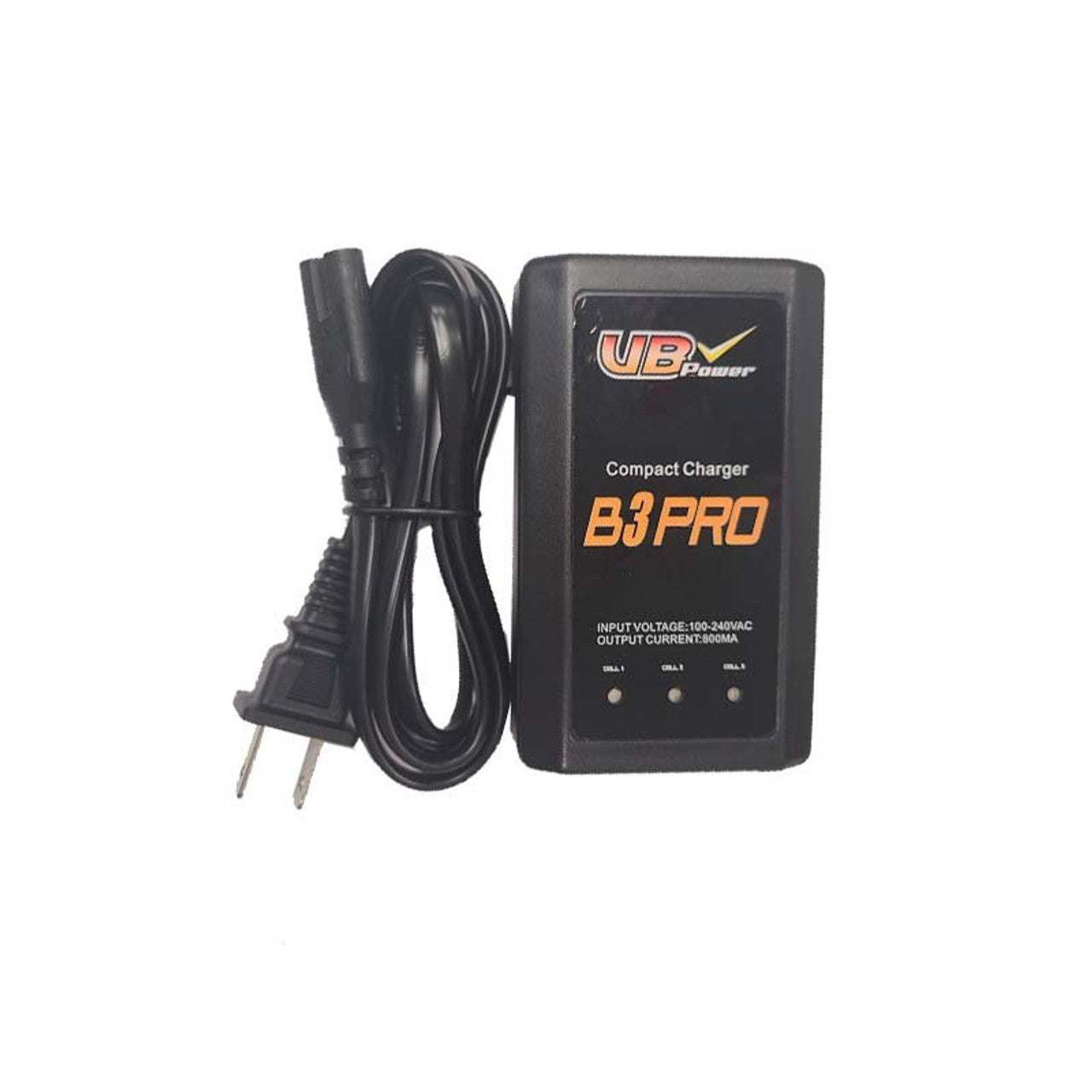 B3PRO compact black wall charger with power cord LiPo charger for airsoft batteries UB Power branding