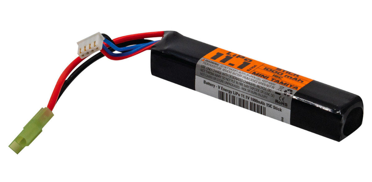Valken airsoft lipo battery 11.1v slim black 3 cell pack with Tamiya style connector and balance lead
