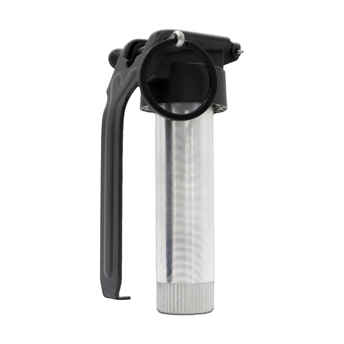VALKEN grenade thunder metal explosion device with black safety lever and pin against black background
