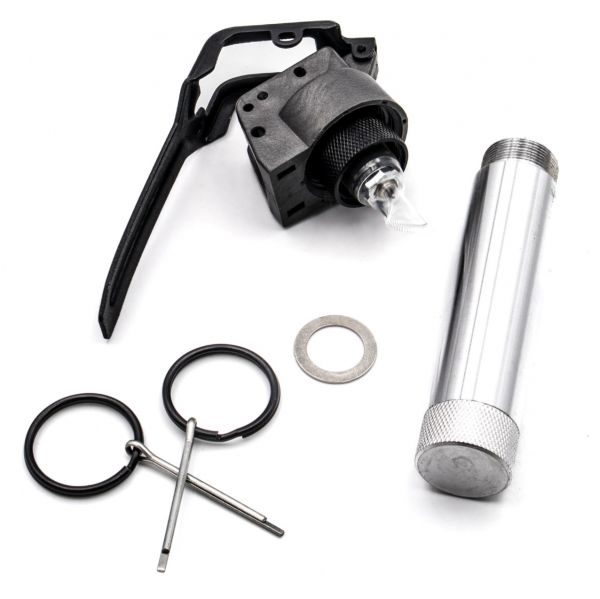 Valken grenade thunder explosive device with black lever, silver cylindrical body, and metal pins
