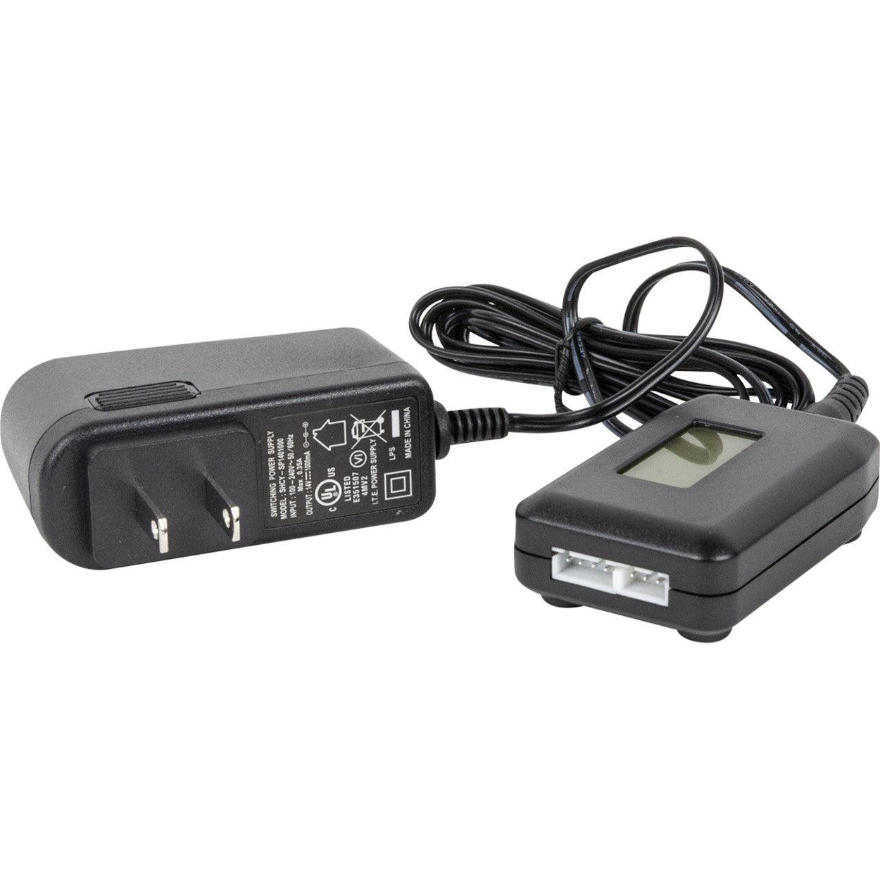 Valken LiPo charger for airsoft batteries. AC wall adapter and compact charger with LCD and balance connector