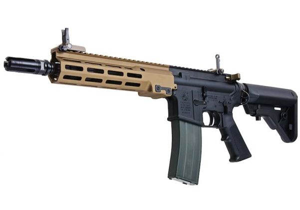 Réplique airsoft GBBR VFC Colt URGI avec crosse réglable et garde-main en tan