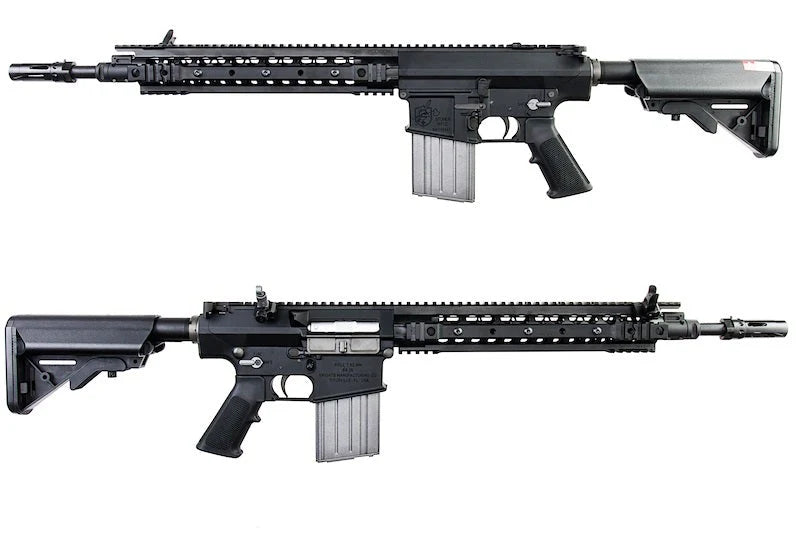 Réplique d'airsoft VFC KAC SR25 GBBR avec crosse réglable et chargeur métal noir