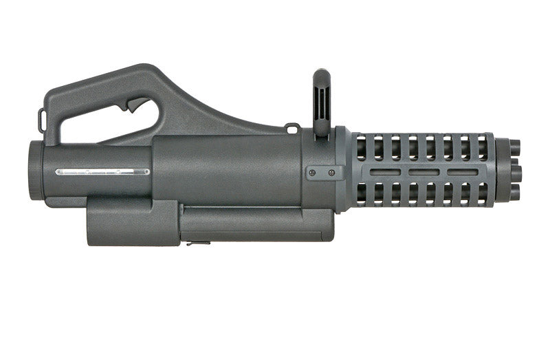 WELL PRO MINIGUN AIRSOFT AEG in black with detailed barrel and ergonomic handle design