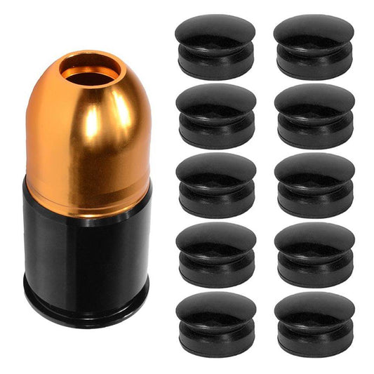 ASG 40mm shell grenades with black protective caps for explosive launching devices