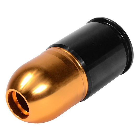 ASG 40mm shell grenades with black and gold design for explosive launching devices
