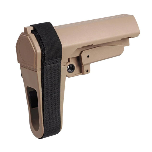 DOUBLE BELL STOCK STABILISATRICE STYLE SBA3 TAN - DISTRICT AIRSOFT