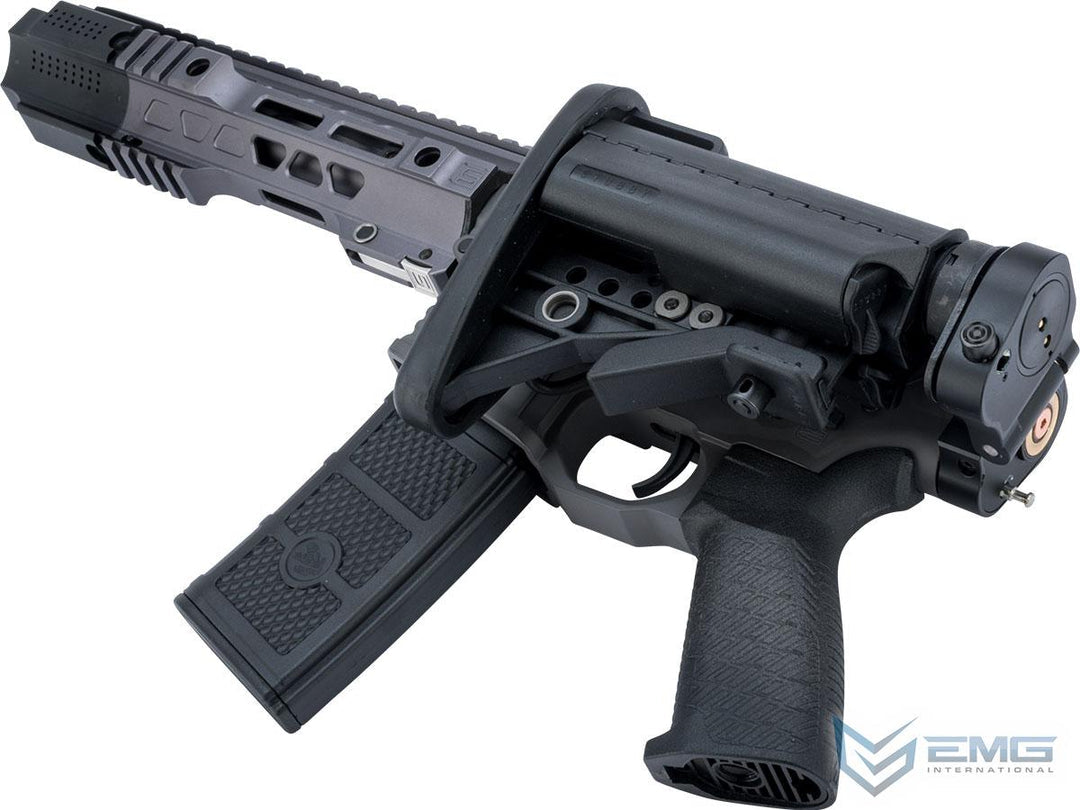 EMG SAI GRY GEN. 1 AVEC FREIN DE BOUCHE ET CROSSE REPLIABLE (MODÈLE : BOÎTE DE VITESSES I5 / SBR / GRIS) - DISTRICT AIRSOFT