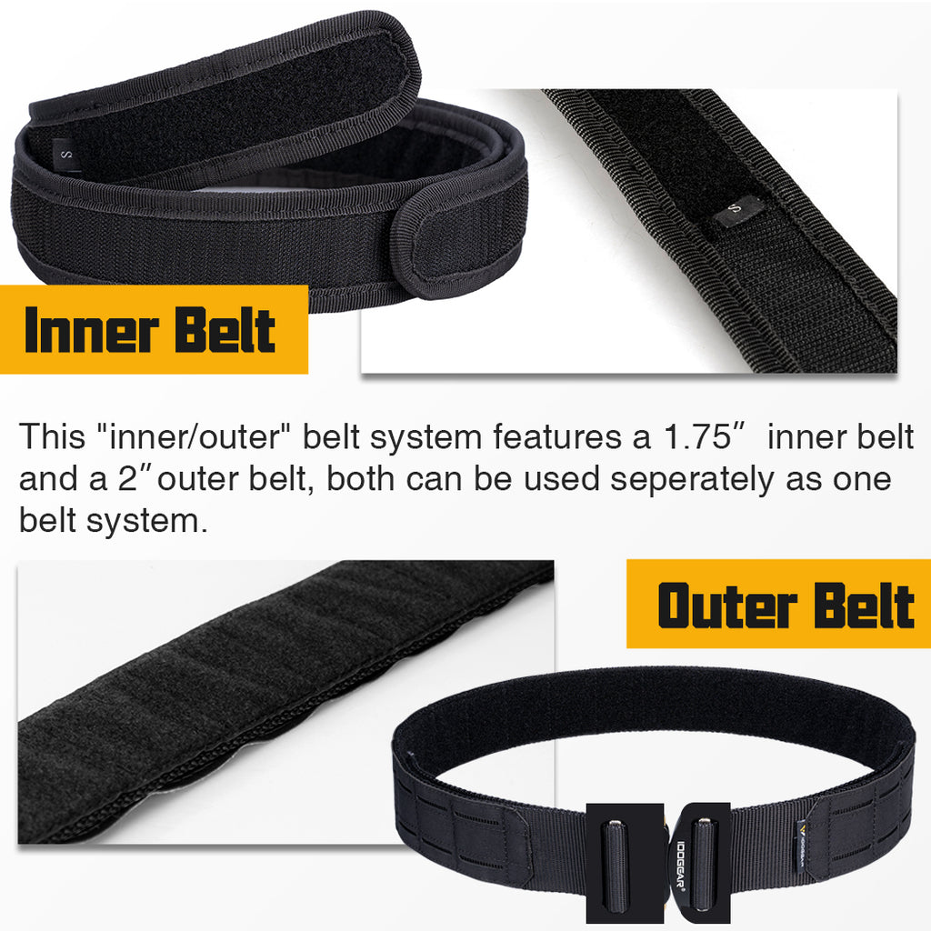 IDOGEAR 2 INCH BELT, QUICK RELEASE METAL BUCKLE.