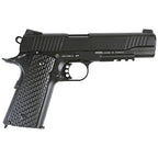 KWC M1911 black full size 1911 style pistol with textured grip and accessory rail