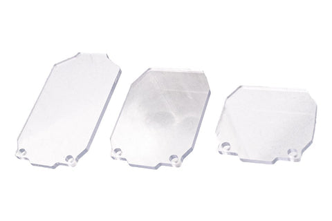 Set of three clear airsoft lens protectors for enhanced durability and protection