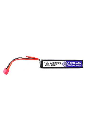 District Airsoft airsoft 11.1v lipo battery 1100 mAh compact 20C discharge pack with wires and red connector