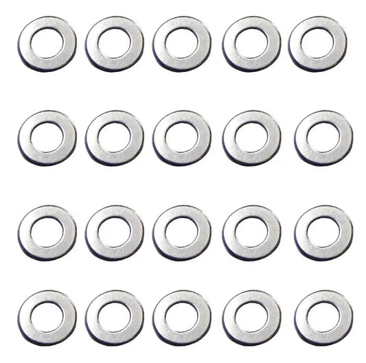 AEG shim kit 0.30mm stainless steel shim washers arranged in grid for gearbox spacing adjustment