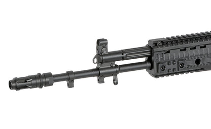 AEG ak12 airsoft gun barrel and front rail system by WELL PRO in black finish