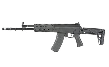 WELL PRO AEG ak12 airsoft rifle in black with tactical design and adjustable stock