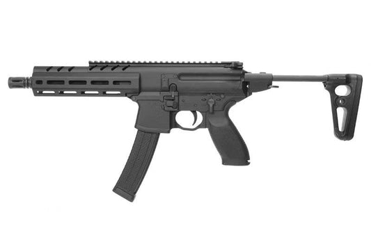 apfg mp-x GBBR carabine noire avec crosse pliable et rail supérieur pour accessoires