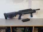 ARES KEL-TEC BULLPUP AEG airsoft rifle in black with detachable magazine on table