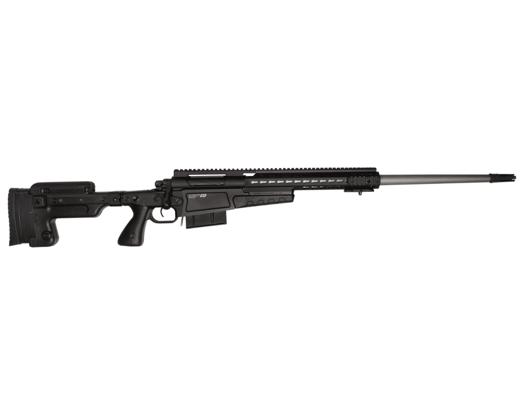 Fusil sniper ASG MK13 AIRSOFT noir avec canon long et crosse réglable