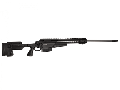 ASG MK13 sniper rifle with black adjustable stock and long barrel for precision shooting