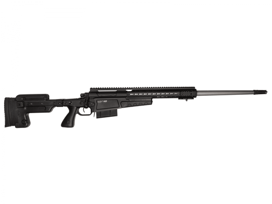 ASG MK13 sniper rifle with black adjustable stock and long barrel for precision shooting
